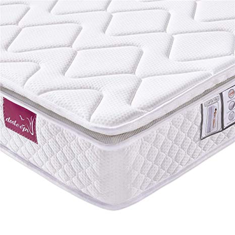 DOSLEEPS Single Mattress - 3FT Mattress 9-Zone Pocket Spring Bed Mattress with Memory Foam and 3D Breathable Fabric - Orthopaedic Mattress - Thickness:10.6 Inch, White