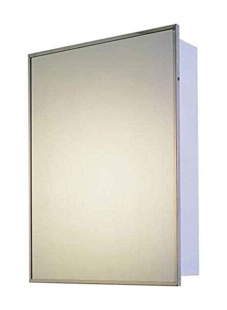 ketcham Cabinets Deluxe Series Recessed Mounted Stainless Steel Framed Single Door Medicine Cabinet - 14"x20"