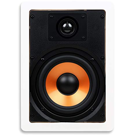 Micca M-6S 6.5-Inch 2-Way In-Wall Speaker with Pivoting 1-Inch Silk Dome Tweeter, White