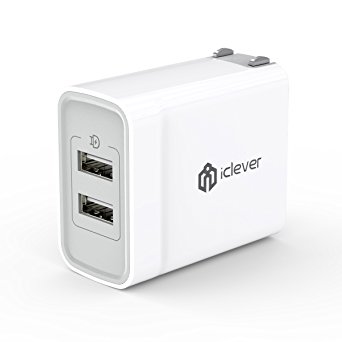 iClever Wall Charger for iPhone 7 Plus, 6/6S Plus, 5/5S/SE, 5C, 4/4S, Samsung S7 , S6 Edge, S5, S4, Note 5, LG G3, G4 & G5 - White