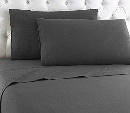 LuxuriousSheets Ultra Soft Microfiber - Sleeper Sofa Sheet Set Solid, Grey, Queen Size (62"x 74"x 8") - 1800 Series - Wrinkle Fade- Stain Resistant - Hypoallergenic
