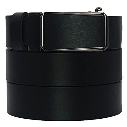 West Leathers Men's Premium Top Grain Leather Belt Ratchet Dress Belts with Automatic Buckle,Elegant Gift Box