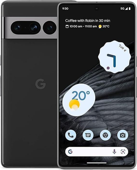 Google Pixel 7 Pro 5G 128GB 12GB RAM 24-Hour Battery Factory Unlocked for All Carriers Global Version - Obsidian