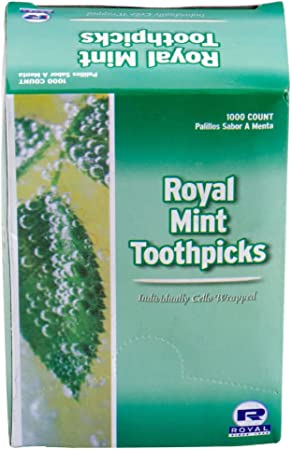 1 Pack - Royal Mint Individual Cello Wrapped Toothpicks (1000 Total)