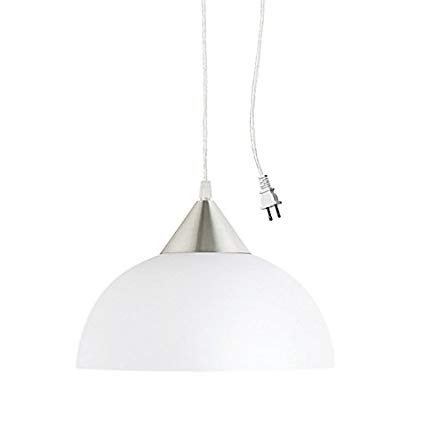 Globe Electric Amaris 1-Light Plug-In Hanging Pendant in White