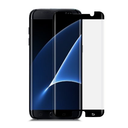 TANAAB Samsung Galaxy S7 Edge Screen Protector [9H Glass][Case Friendly][3D Curved Protection][Ultra HD][Anti-Bubble] - Black