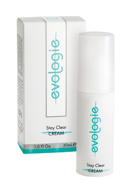 Evologie Stay Clear Cream | MULTI-TASKING DAILY CREAM that deeply hydrates, evens skin tone, and helps prevent breakouts for clear, smooth, healthy skin, Travel Size (different bottle style)