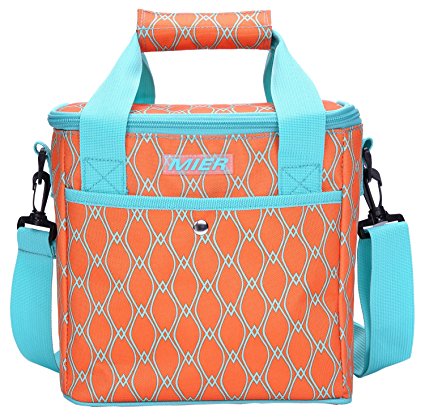 MIER 9 Can Insulated Lunch Bag for Women Leakproof Soft Cooler Tote, Orange