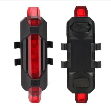 PIXNOR Waterproof USB Rechargeable 4 Modes High Brightness Bicycle LED Rear Tail Light Back Lamp Red