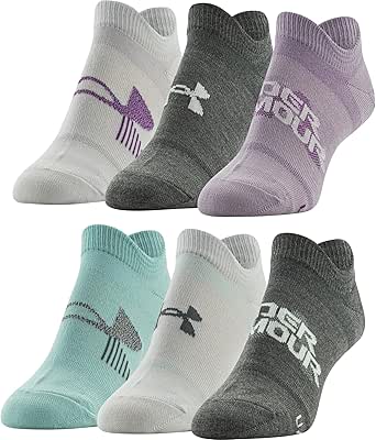 Under Armour Women's Essential 2.0 Lightweight No Show Socks, 6-Pairs