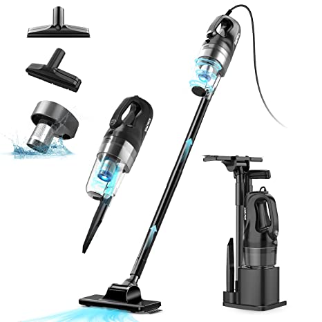 SOWTECH Corded Stick Vacuum Cleaner,17KPa Powerful Suction with 32Ft Cord, Cyclonic Suction System, Lightweight 6 in 1 Handheld Vacuum for Hard Floor, Pet Hair,Black