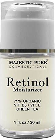 Retinol Cream from Majestic Pure, 1 Oz. - Moisturizing Cream for Face or Eye Area Reduces the Appearances of Wrinkles & Redness, With Retinol, Hyaluronic Acid & Green Tea