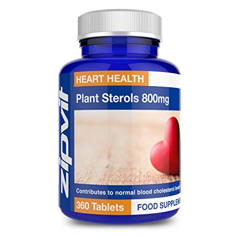 Plant Sterols 800mg | 360 Vegan Tablets | Naturally Lower Cholesterol | UK Manufactured | Vegetarian Society Approved
