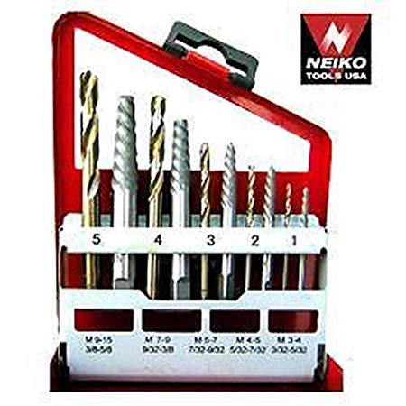 20pc. Broken Bolt Stud & Screw Extractor Solid Cobalt Left Handed Drill Bit Set