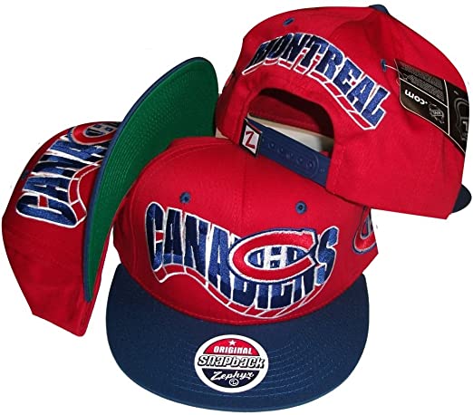 Montreal Canadians Two Tone Red/Blue Snapback Adjustable Plastic Snap Back Cap / Hat