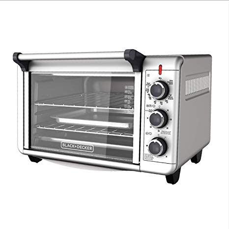 BLACK   DECKER 6 Slice Convection Toaster Oven Stainless Steel, TO3000GC