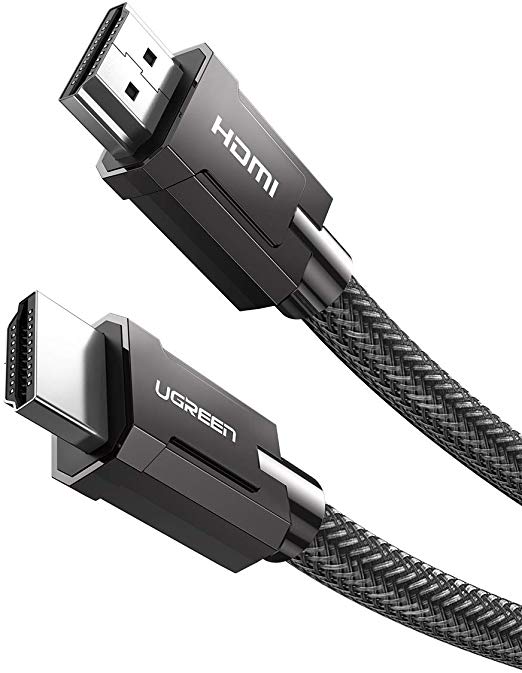 UGREEN 8K HDMI Cable 6 FT HDMI 2.1 Support 8K 60Hz Ultra HD, Dynamic HDR, High Speed 48Gbps, Dolby Vision, eARC, Compatible for Xbox One, Nintendo Switch, Samsung TV, Roku, PS4, Nylon Braided, 6 Feet