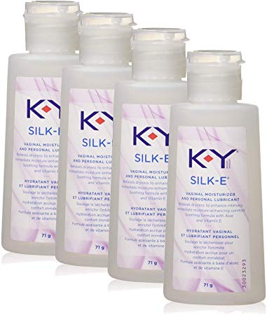 K-Y Silk -E Vaginal Moisturizer and Lubricant - 10 Oz - 4 Pack x 2.5 Oz / 71g Each
