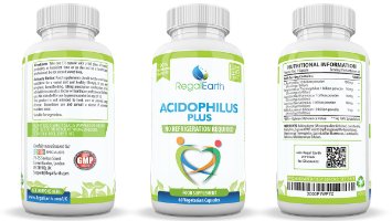 Probiotics - Acidophilus Plus - Digestive Enzymes High Strength Capsules Powder - Best Supplements for IBS for Men and Women - Works Great With Colon Cleanse - Contains 5 of the Most Essential Strains Designed to Improve Digestion and Strengthen Immunity - Probiotic Complex Is the Most Healthy Probiotic On The Market - Money Back Guarantee - 60 Vegetarian Capsules - Made in The UK