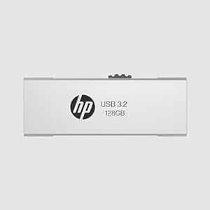HP 818w 128GB USB 3.2 Flash Drive Silver Metal