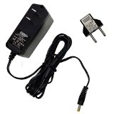 HQRP AC Power Adapter for Omron Healthcare 5 Series  7 Series  10 Series  10 Series Upper Arm Blood Pressure Monitor plus HQRP Euro Plug Adapter