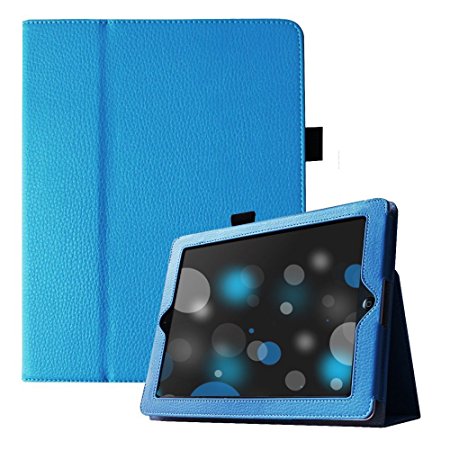 iPad 4 Case, iPad 3/2 Case, UrSpeedtekLive Premium PU Leather Folio Stand Smart Case Cover for Apple iPad 2/3/4 - Blue