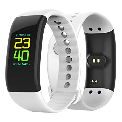Sport Smart Watch, FitnessTracker Waterproof Smart Bracelet with Heart Rate Monitor, OLED Color Screen Activity Tracker, Sport Watches for Women Men Kids, Compatible with Android and iOS (White)