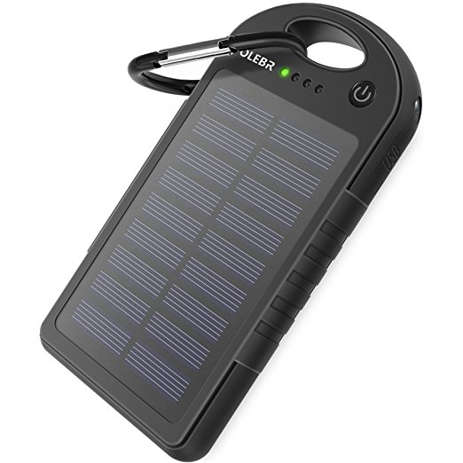 Solar Charger OLEBR 12000mAh Outdoor Portable Charger Solar Power Bank Dual USB External Battery Pack Power Pack with 26 Flashlight (IPX4 Waterproof, Dustproof, Solar Panel Charging, DC5V/1.5A Input)