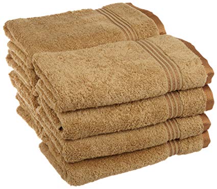 Superior 100% Long Staple Combed Cotton 8 Piece Hand Towel Set, Toast