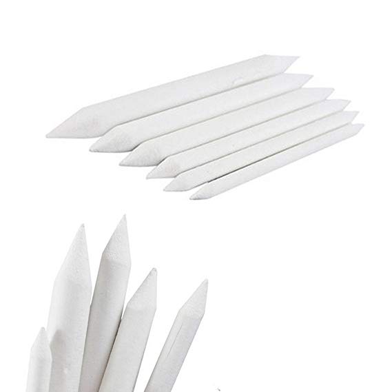 Buytra 12 Pieces Blending Stumps and Tortillons Set Art Blenders Sticks for Drawing, Sketch, Colored Pencils, White, 6 Sizes