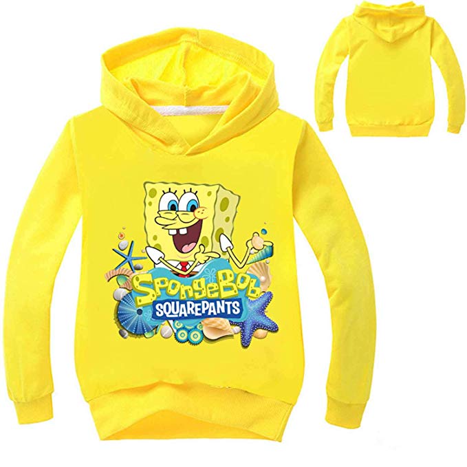 PCLOUD Kids Printing Spongebob Squarepants Hoodie Pullover