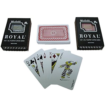 Royal 100% Plastic Bridge-Sized Playing Cards, Two Decks (Star Pattern)