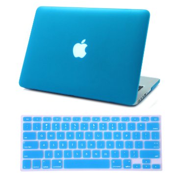 HDE MacBook Pro 13" Retina Case Hard Shell Cover Rubberized Soft Touch   Keyboard Skin - Fits Model A1425 / A1502 (No CD Drive) (Teal)