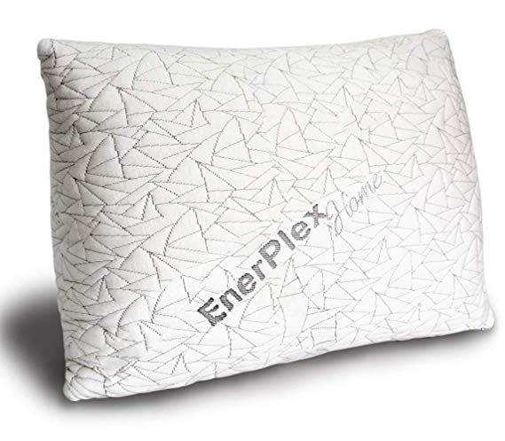 EnerPlex Luxury Pillow, Premium Upgraded Adjustable Memory Foam Pillow, Shredded Eco-Friendly Hypoallergenic Memory Foam Pillow, Fully Washable, Standard Size, 180 Day Sleep Challenge!