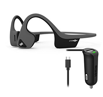 AfterShokz Trekz Air Wireless Bluetooth Conduction Headphones With Micro USB Car Charger - Grey