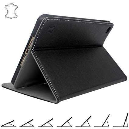 iPad Pro 12.9 Case 2018 Genuine Leather - Stands at Any Angle - with Pencil Holder - Best Cover for 3rd Gen 2018/2019 12.9 inch Apple (Black)
