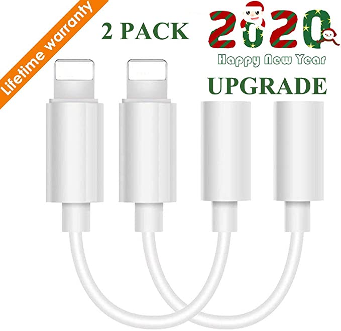 Lighting to 3.5 mm Headphone Adapter Earphone Earbuds Adapter Jack 2 Pack,Easy Use,Compatible with Apple iPhone 11 Pro Max X/XS/Max/XR 7/8/8 Plus Plug and Play CD-RW Discs