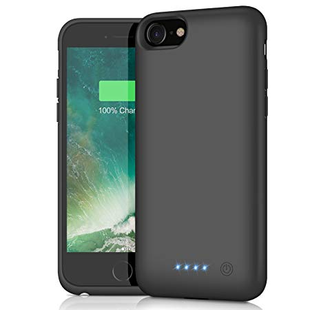 Kilponen Battery Case for iPhone 6/6S/7/8 - [6000mAh] Charging Case Extended Battery for iPhone 6/6s/7/8 Rechargeable Battery Backup Power Bank Portable Charger Case 4.7 inch Black