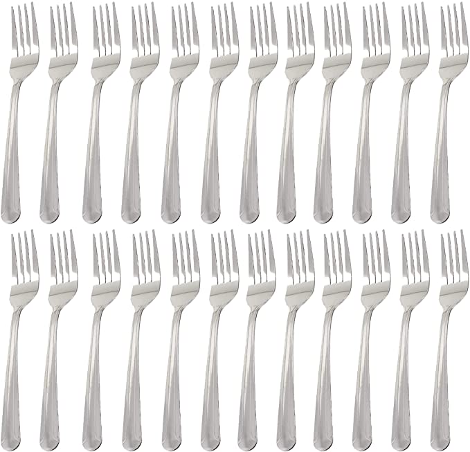 Winco 0014-05 24-Piece Dominion Heavy Weight Dinner Fork Set, 18-0 Stainless Steel