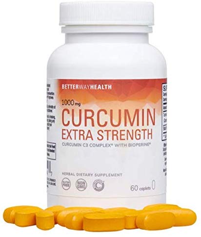 Curcumin Extra Strength High Quality C3 Complex 1000mg 60 Caplets with Highly Absorbable Turmeric Curcumin and BioPerine Joint Pain Relief. Anti Inflammatory; 2 Year Shelf Life