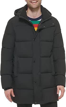 Calvin Klein Mens Long Stretch Puffer Jacket