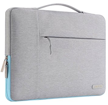 Mosiso Polyester Fabric Multifunctional Sleeve Briefcase Handbag Case Cover for 12.9-13.3 Inch Laptop, Notebook, MacBook Air/Pro, Gray&Hot Blue