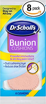 Dr. Scholl's Bunion Cushions, 6ct (Pack of 8) // Dual Cushioning Layer Provides Immediate and All-Day Bunion Pain Relief by Reducing Shoe Pressure and Friction