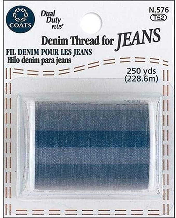 Coats&Clark N576 Denim Thread for Jeans, 250-Yard, Blue