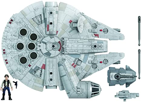 Star Wars Mission Fleet Han Solo Millennium Falcon 2.5-Inch-Scale Figure and Vehicle, Toys for Kids Ages 4 and Up