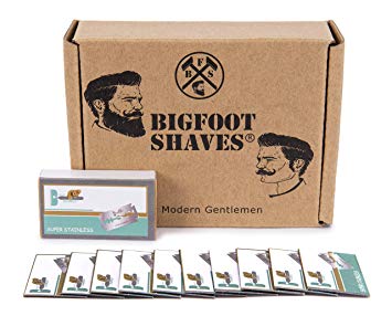 Bigfoot Shaves | Double Edge Razor Blades | Super Stainless Steel | for Mild & Sensitive Skin | Men's Grooming Product | Fits Most Safety Razors | 30 Pack