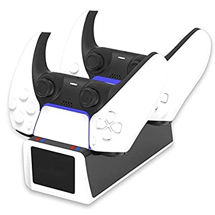 Chasdi PS5 Controller Charger, Controller USB Charging Station Dock for Dualsense Controllers