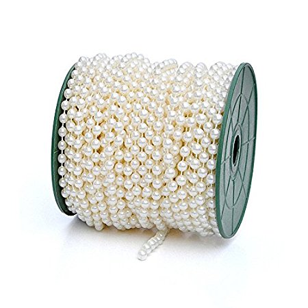 DIY Jewery Accessory 28 yd 6mm Pearls Beads By the Roll Color Ivory