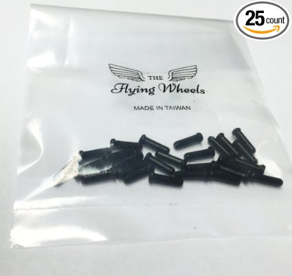 The Flying Wheels 25 Bicycle Bike Shifter Brake Cable Tips Black
