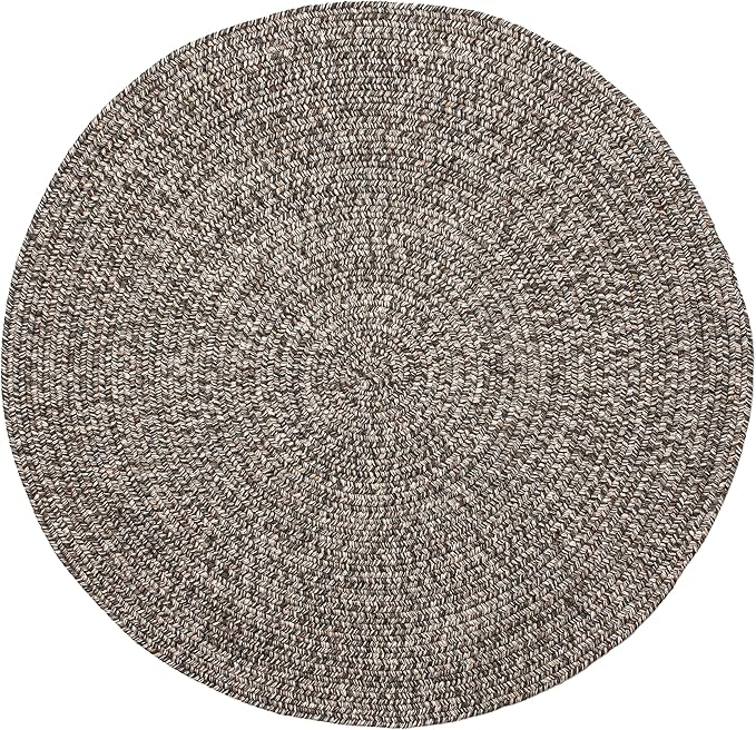 Super Area Rugs Rustic Farmhouse Living Indoor/Outdoor Reversible Braided Rug - Made in USA - Gray Mix 4' Round